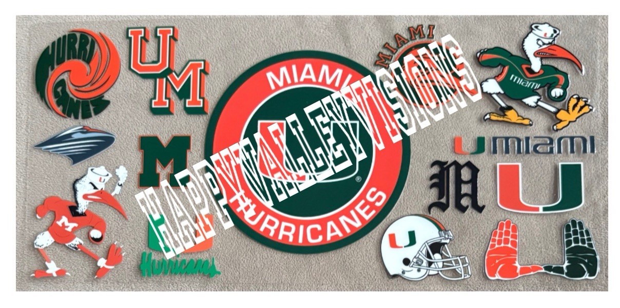 College University MIAMI UV DTF Transfer Sticker DIY Cup Wrap Glasses Bottles