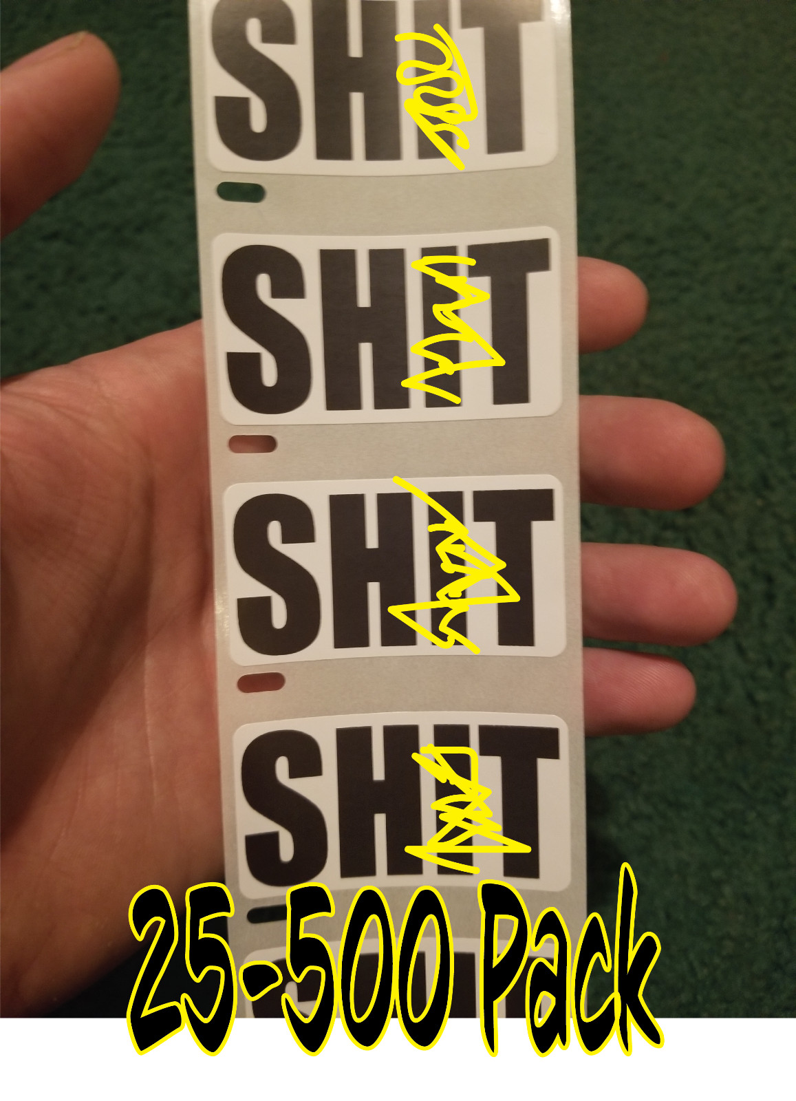 "SH*T" 25-500 Pack curse word Stickers Gag prank sticker decal meme