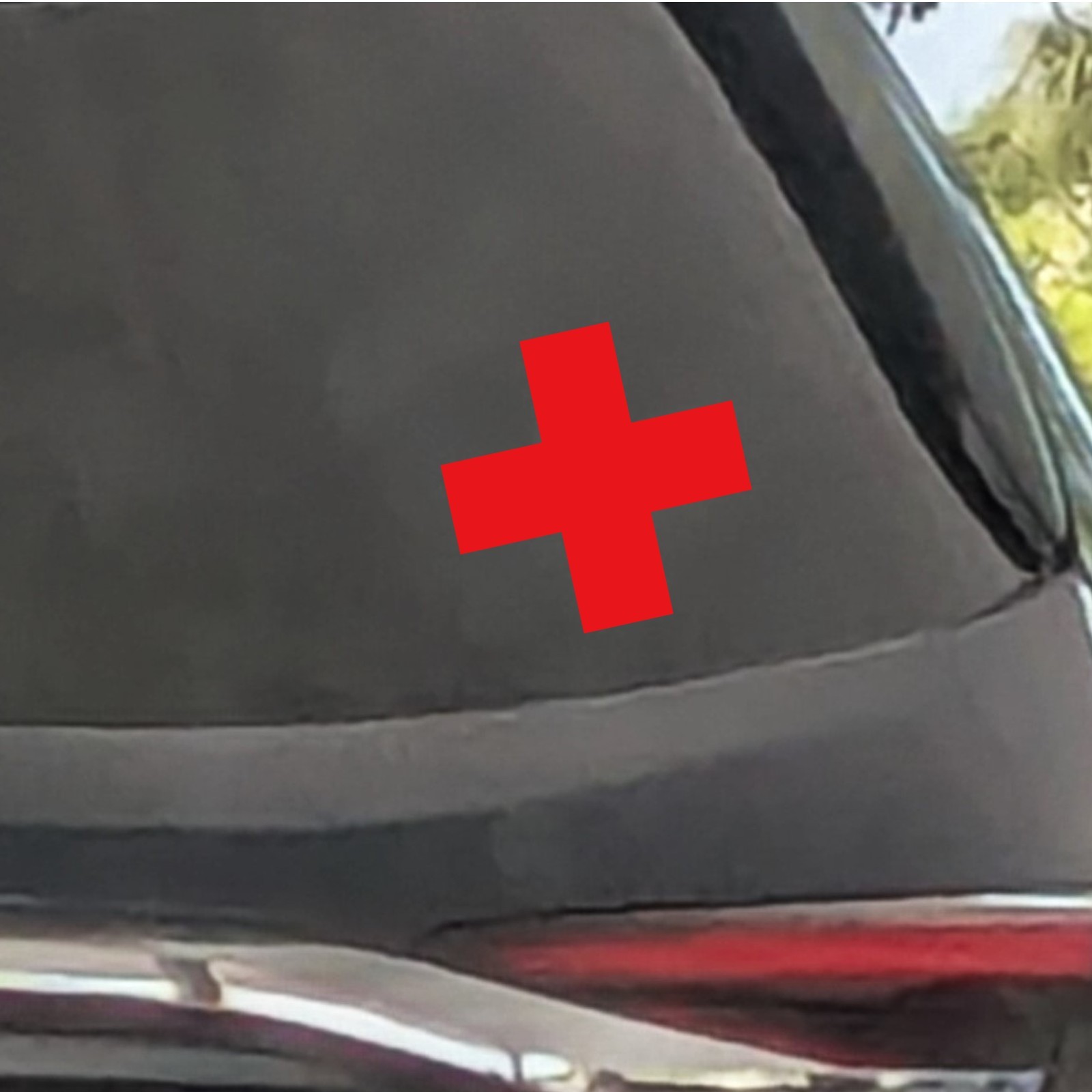 Red Plus Sign Vinyl Stickers Minimalist Geometric Symbol Decal Car Water Bottle
