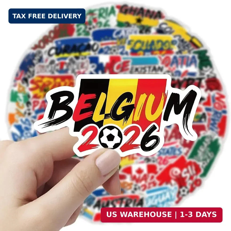 42 PCS World Cup 2026 Stickers, Football Soccer Nation Team Decals for Water Bot