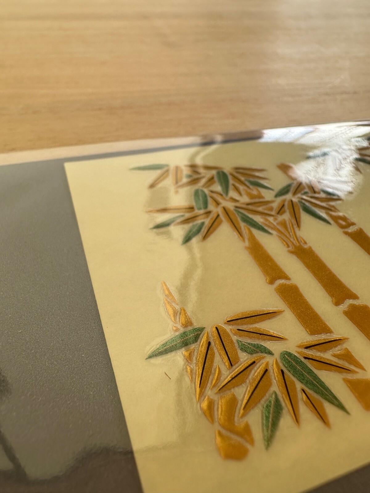 Makie Transfer Decal Sticker Gold Bamboo Right Design Japan 4.7×2.5in (12×6.4cm)