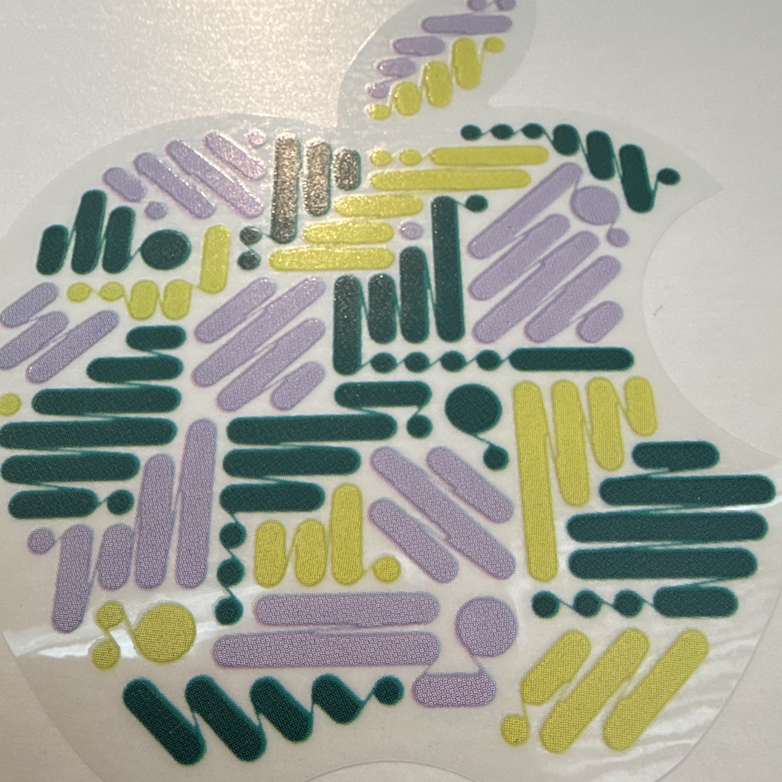 Apple Logo Geometric Vinyl Sticker Decal Green Purple Yellow for Wall Laptop