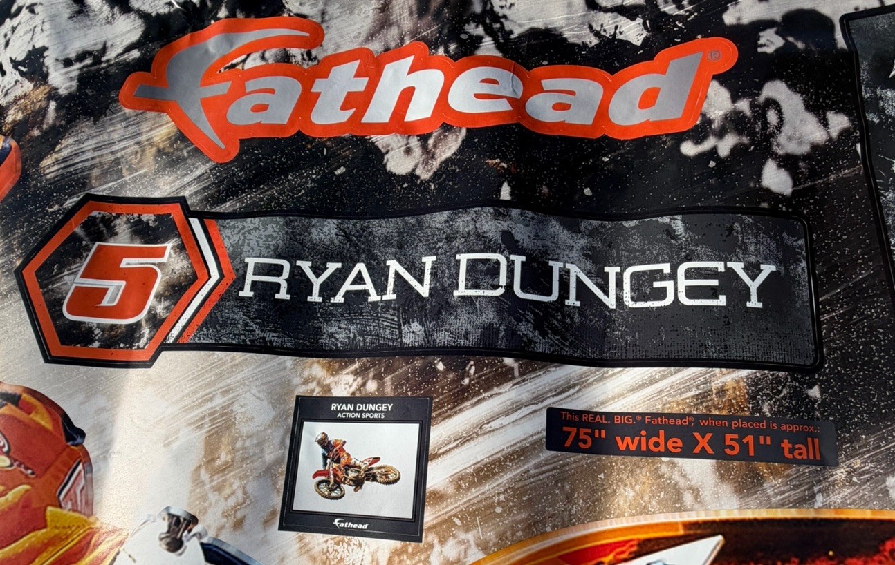 Action Sports Ryan Dungey Fathead Giant Decal 75”X51” Motor Cross Racing Poster