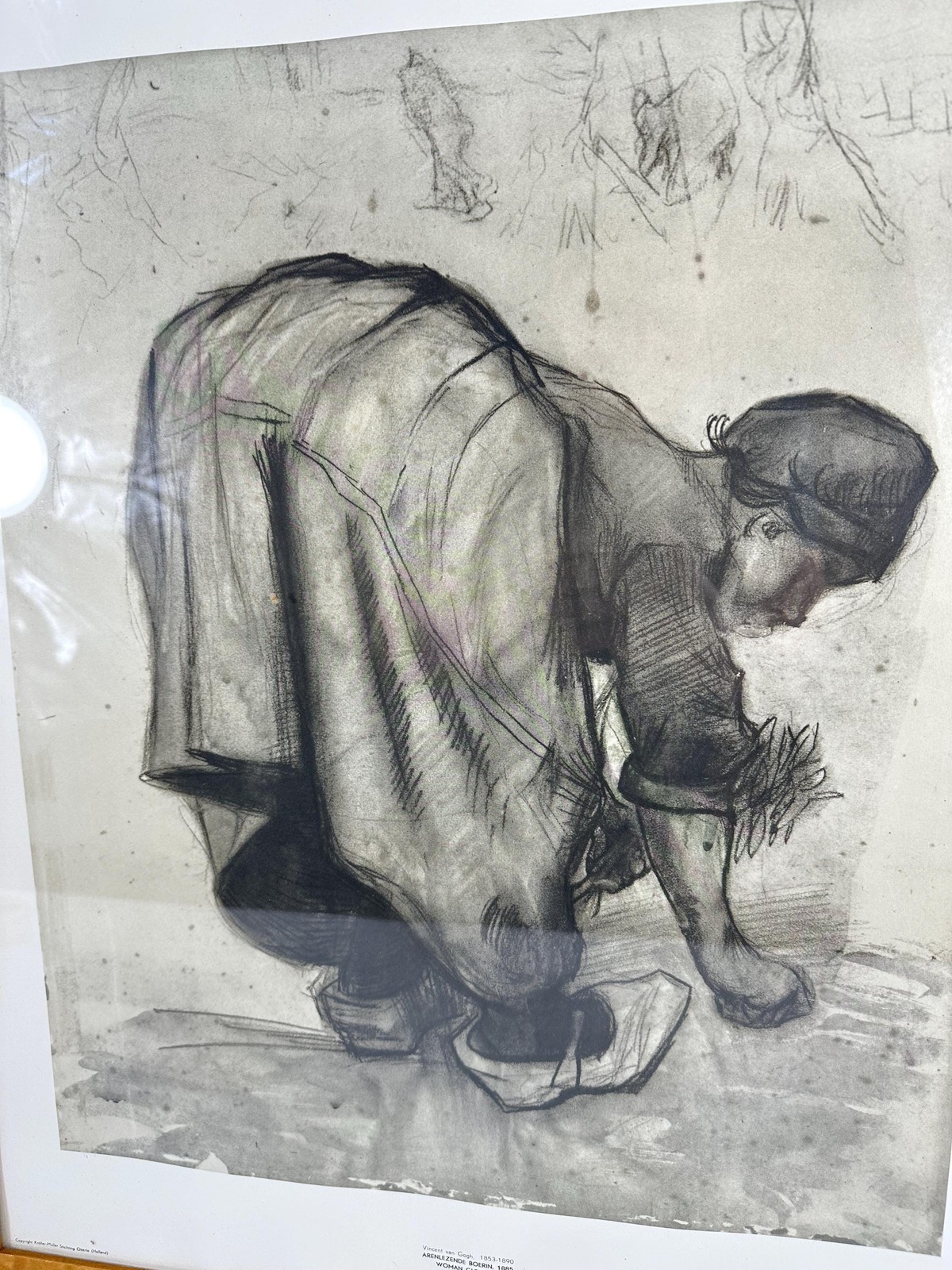 Vincent van Gogh Reproduction: Woman Picking Grains Art Print