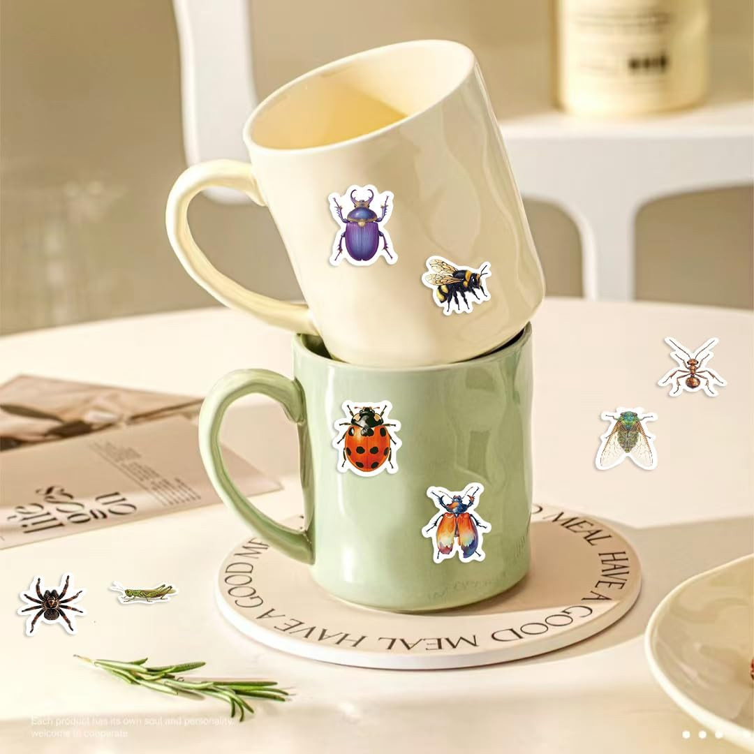 500PCS Bug Stickers 10 Styles Sticker Rolls Cartoon Insect Stickers Bug Party Fa