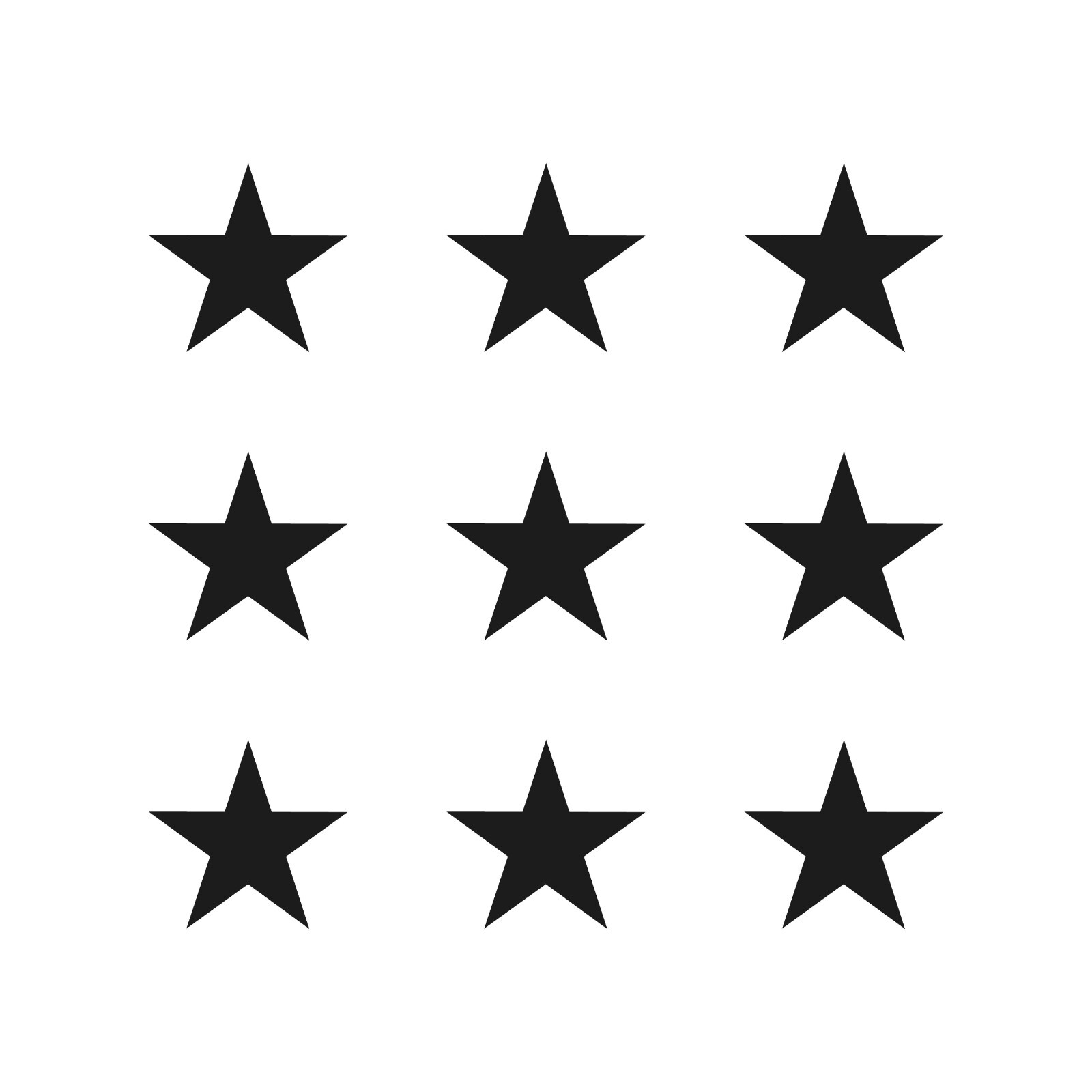 Small Star Symbol Vinyl Decals set of 9 stars Stickers Sheet