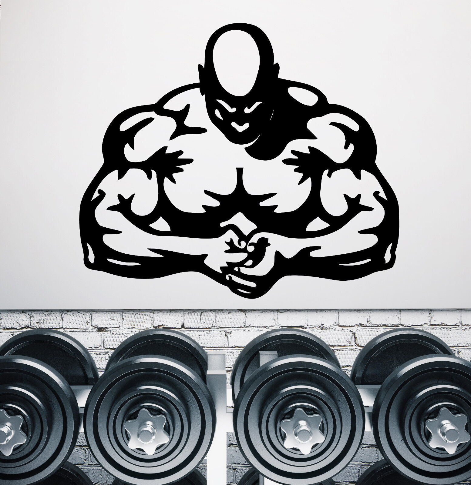 Vinyl Decal Wall Sticker Big Strong Muscular Man Decor for Fitness Hall (M645)