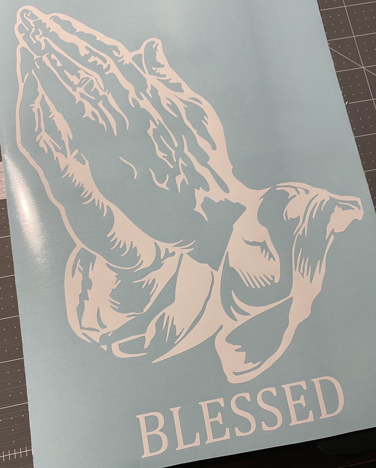 Vinyl Decal for Window – Praying Hands, Various Sizes & Colors