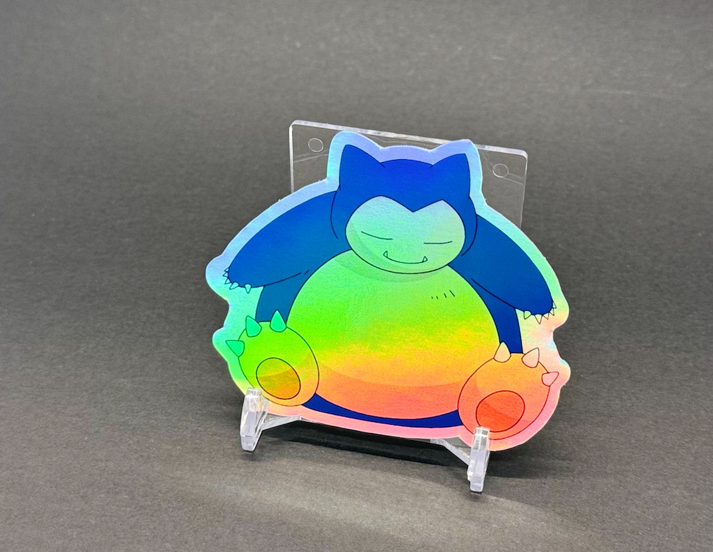 Holographic Shiny Snorlax Sticker – Laminated – laptop, book, tumbler sticker