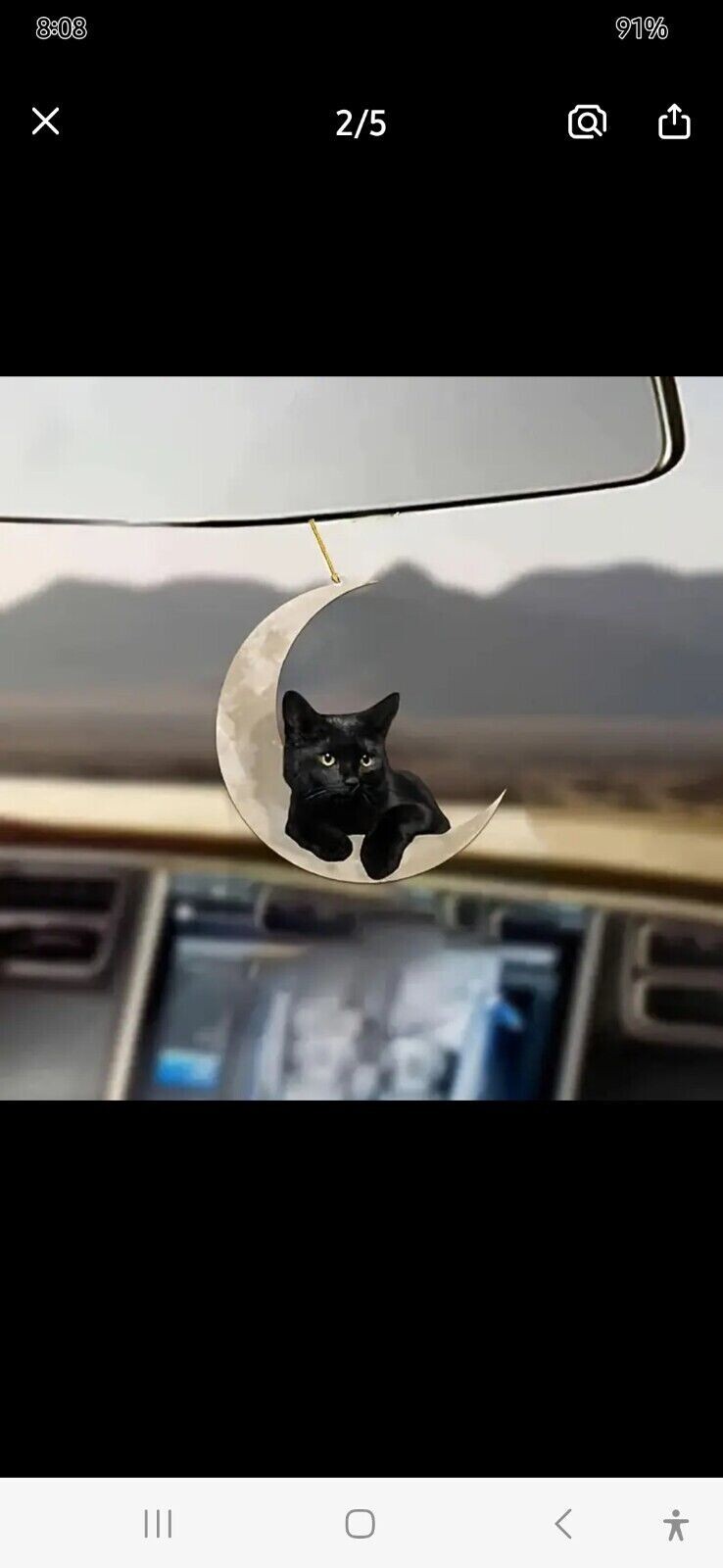 Car Black Cat Hanging Moon Ornament Decor Car Home Hanging Anywhere