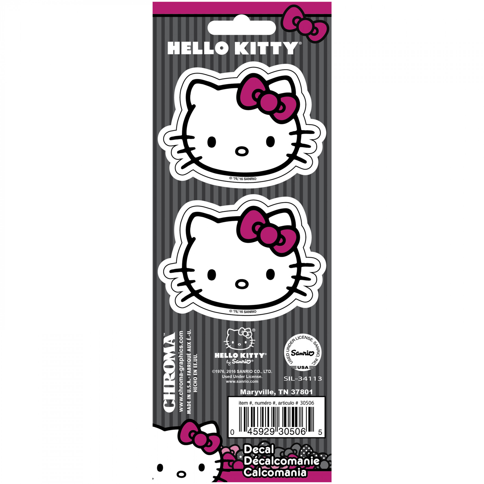 Hello Kitty 3×8 Cute Aluminum Car Decal Multi-Color