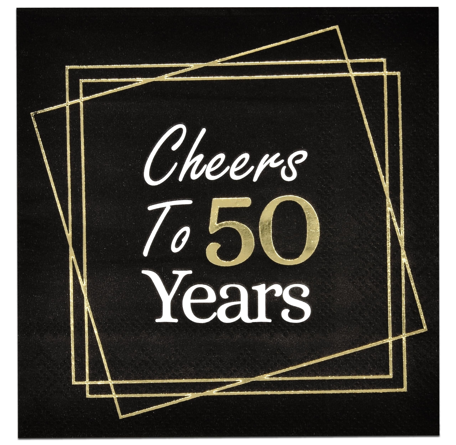 Gift Boutique 100 Count Cheers to 50 Years Cocktail Beverage Napkins Disposab…