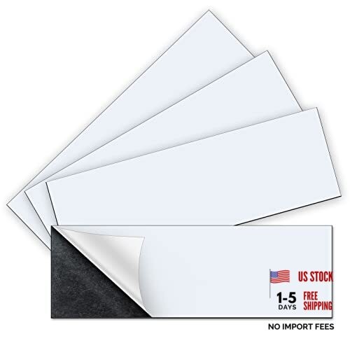 4Pcs 12" X 4" Bumper Sticker Magnets, Flexible Magnetic Bumper Sticker 4PCS