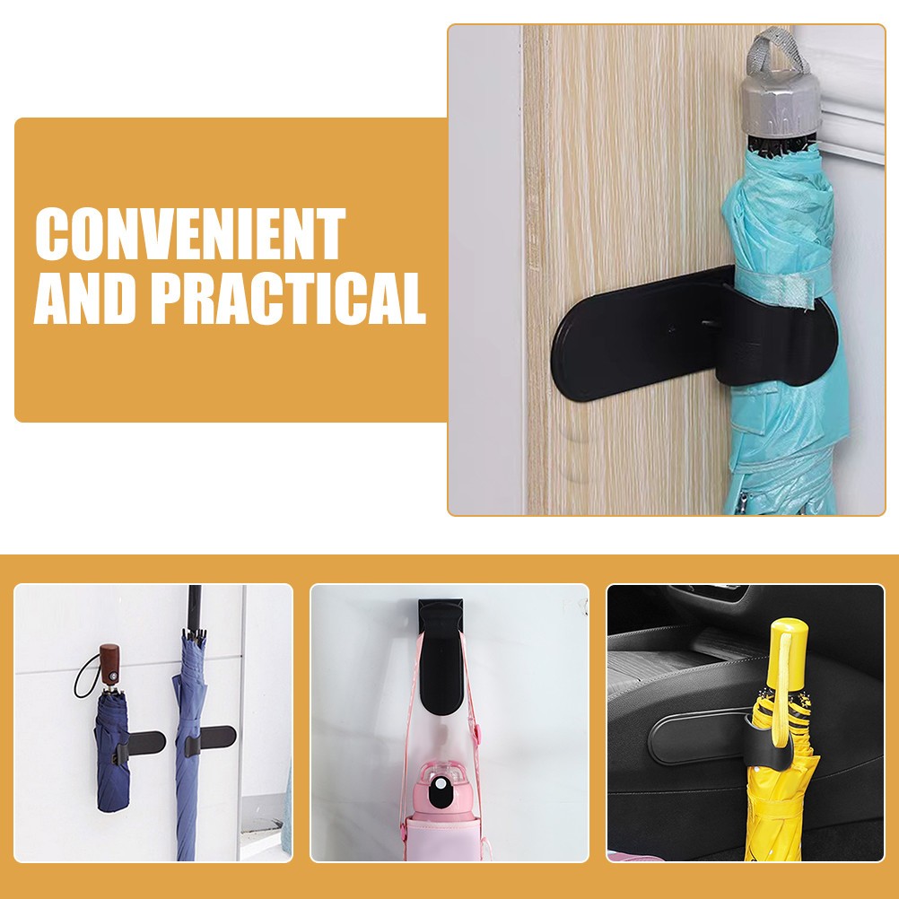 4Pcs Black Plastic Car Umbrella Holder for Trunk Door Organizer and Storage