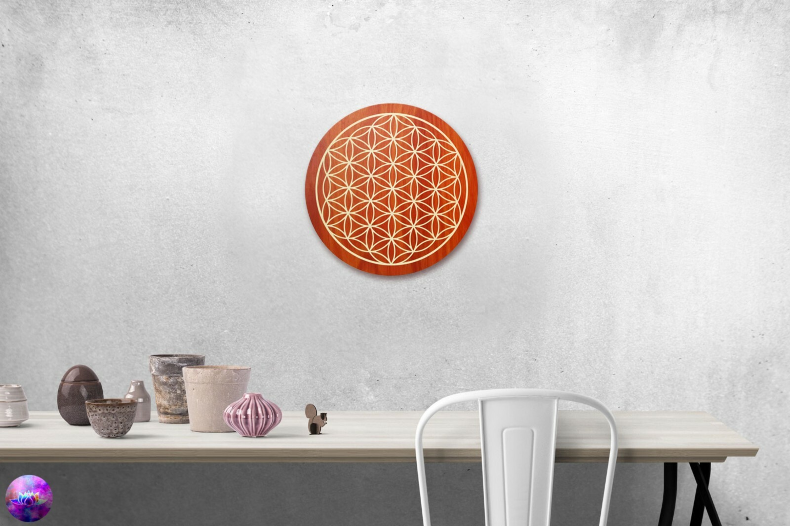 Flower of Life Wood Deco Large Wall Decoration Present Valentine's Day