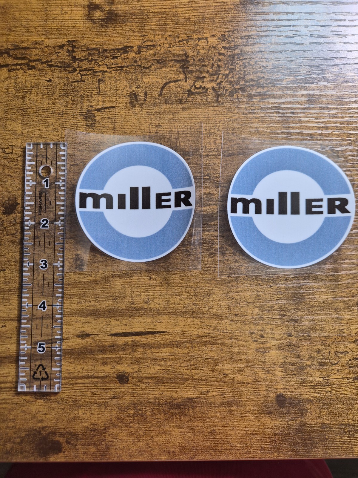 2pc. MILLER WELDER 1980 High Quality UVDTF Raised Decal Waterproof USA Not Vinyl