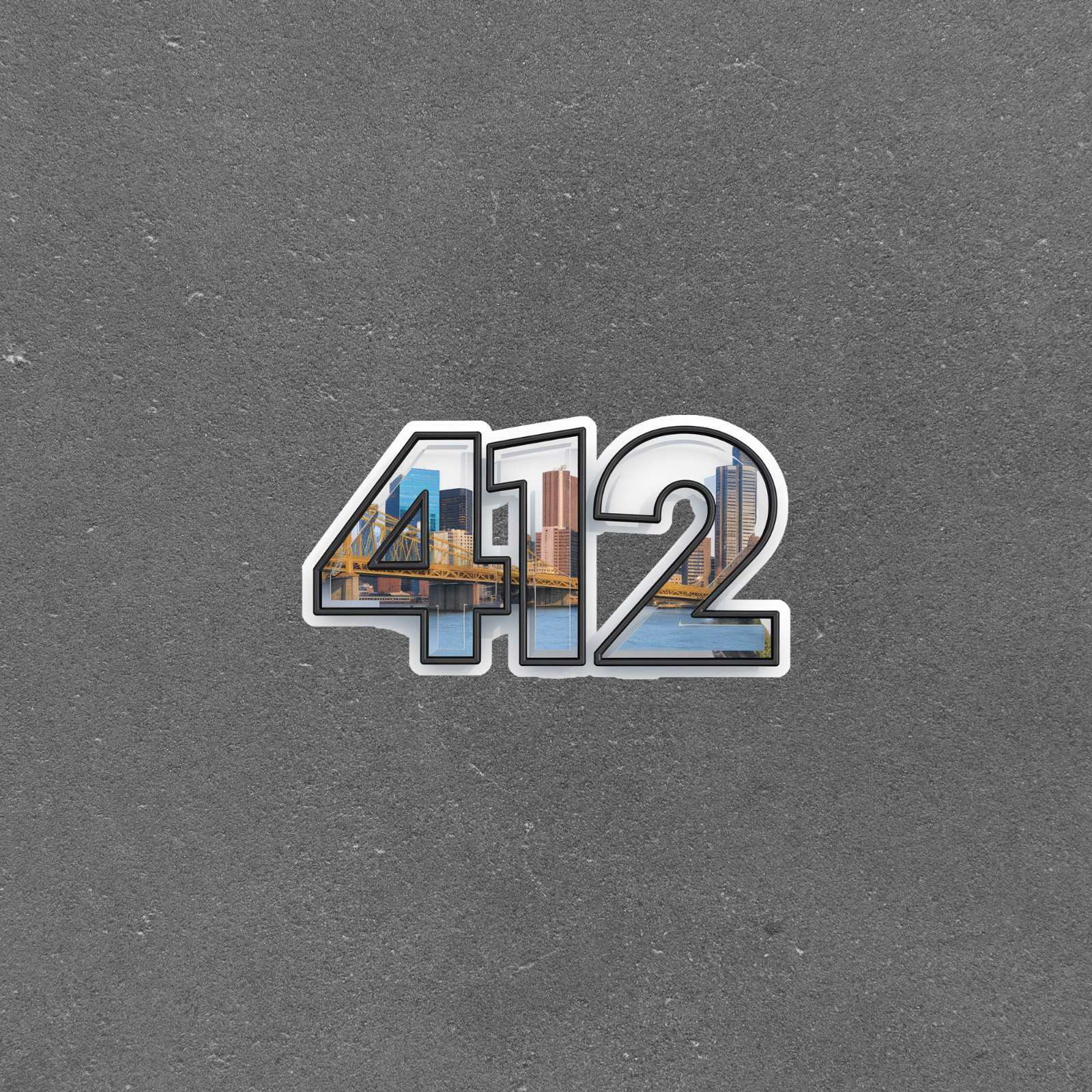 Pittsburgh 412 Area Code Sticker – Unique Skyline Decal for Yinzers #4071