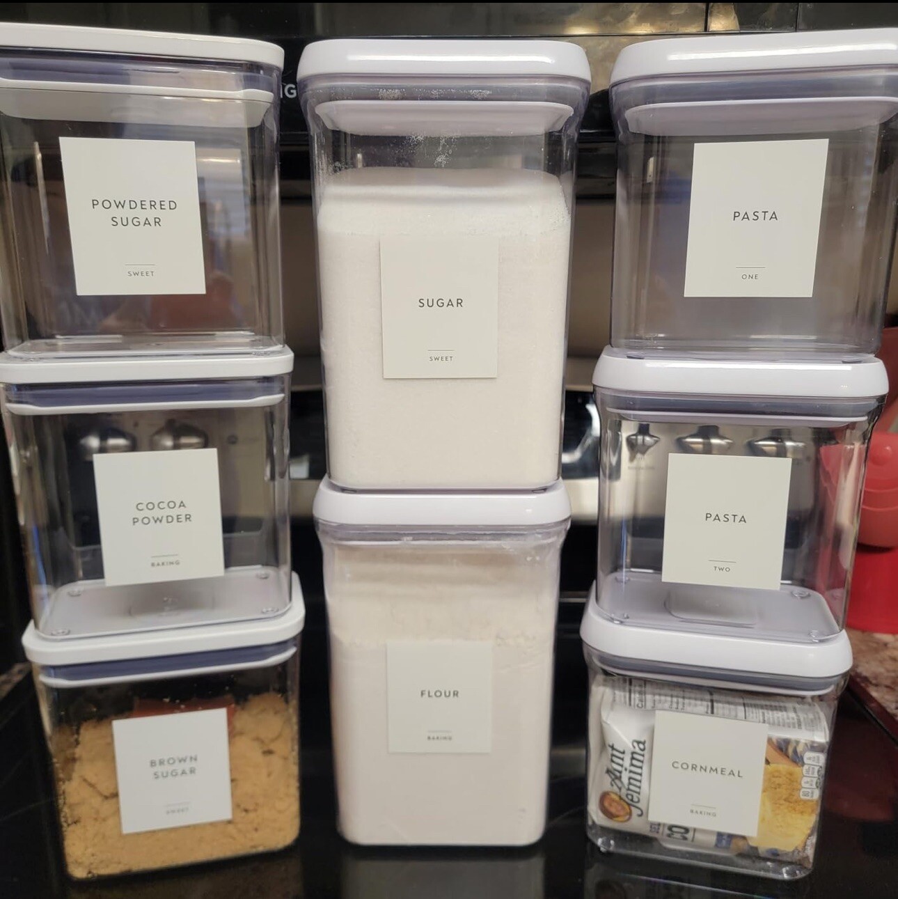459 Minimalist Spice Jar Label Set, Black Text on White Vinyl Waterproof Labels