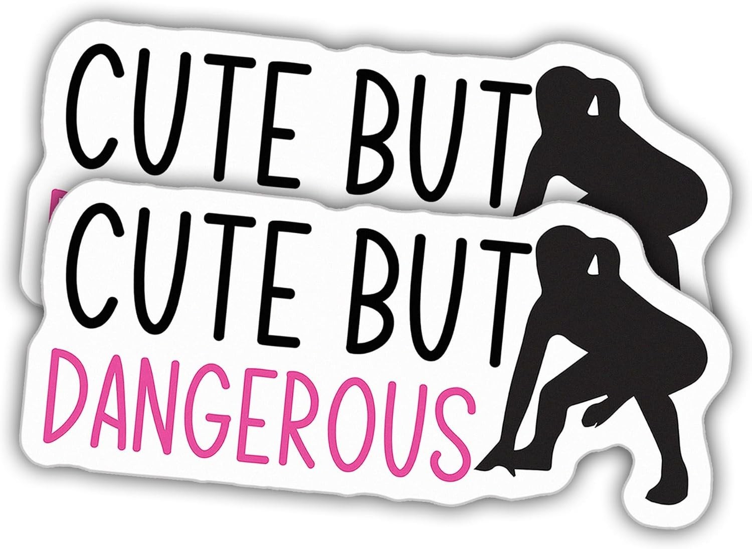 Cute But Dangerous Sticker – Wrestling Girl Power – Wrestling Decal Size 3"