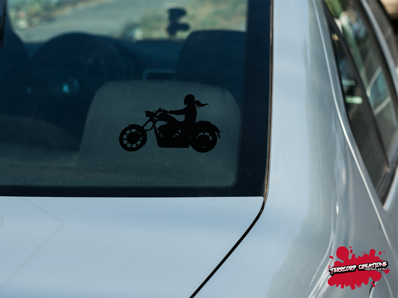 Motorcycle / Cruiser Bike Female Rider Vinyl Decal – Harley | Honda | Indian |