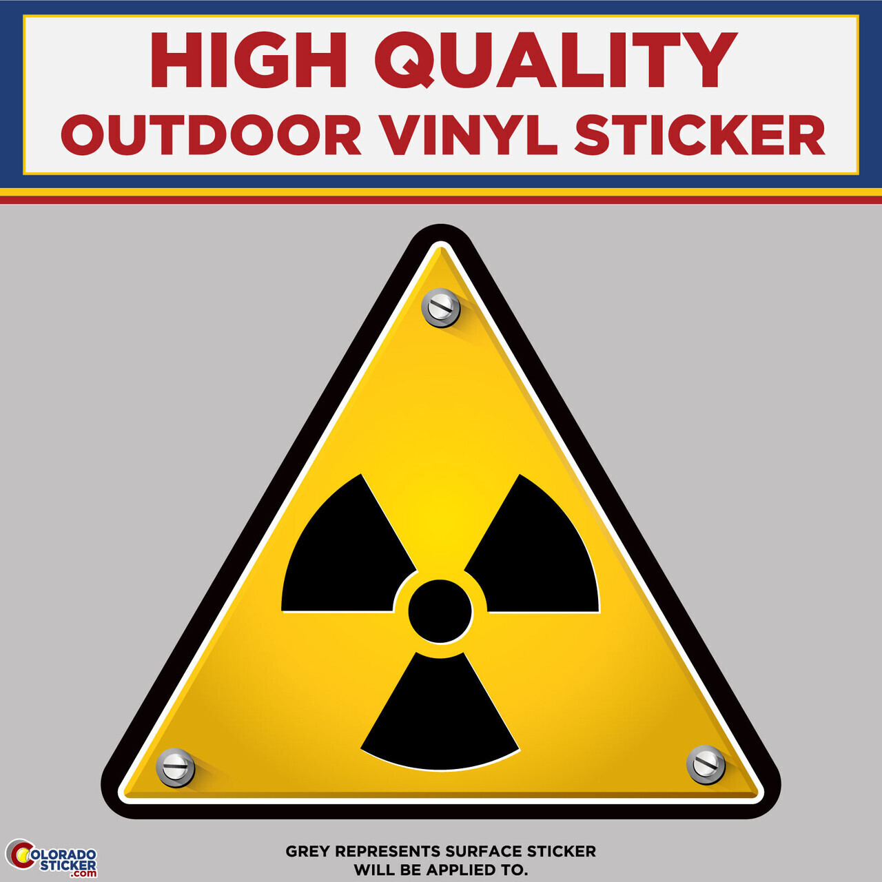 Radiation Warning no text, High Quality Vinyl Stickers