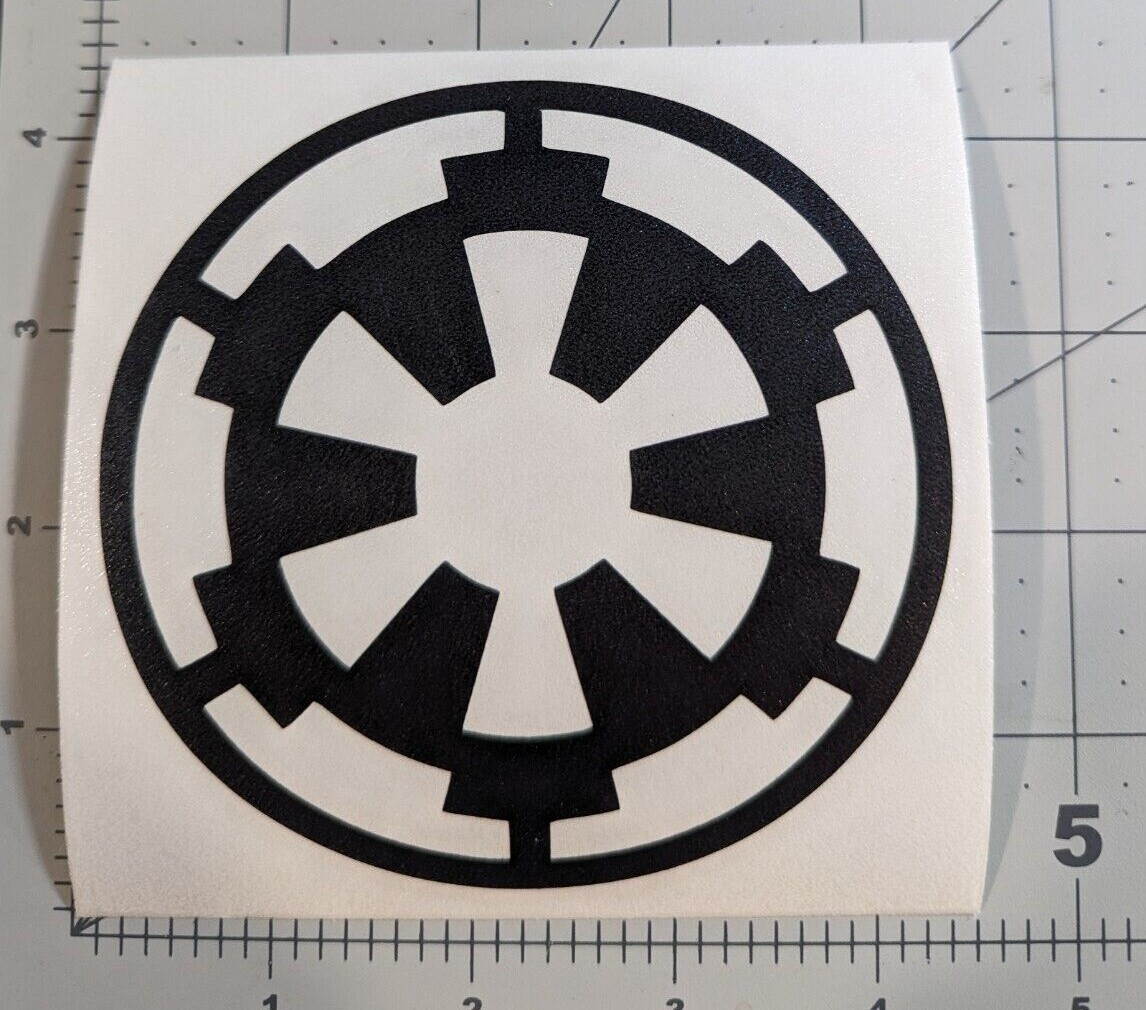 STAR WARS Imperial Cog symbol decal 4×4" you choose color