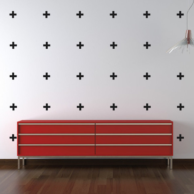 Plus Sign Wall Decals, Wallpaper Wall Vinyls, Removable Wall Stickers, a26