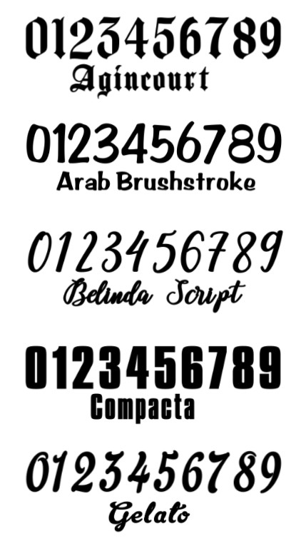 Number Sets Vinyl Color Decal – Sticker – Oracal 651 ID Numbers Custom