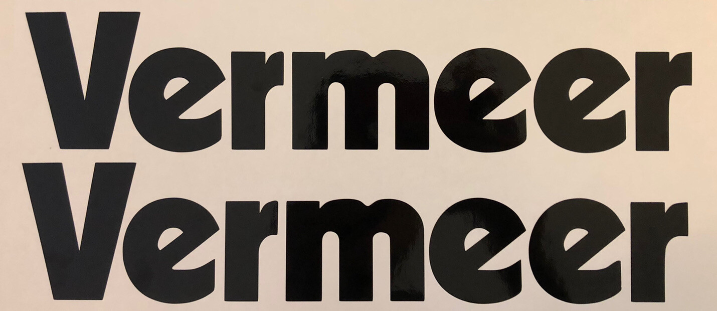 Vermeer Vinyl Decal 12” Sticker (Set of 2) Black Wood Chipper Equipment Loader