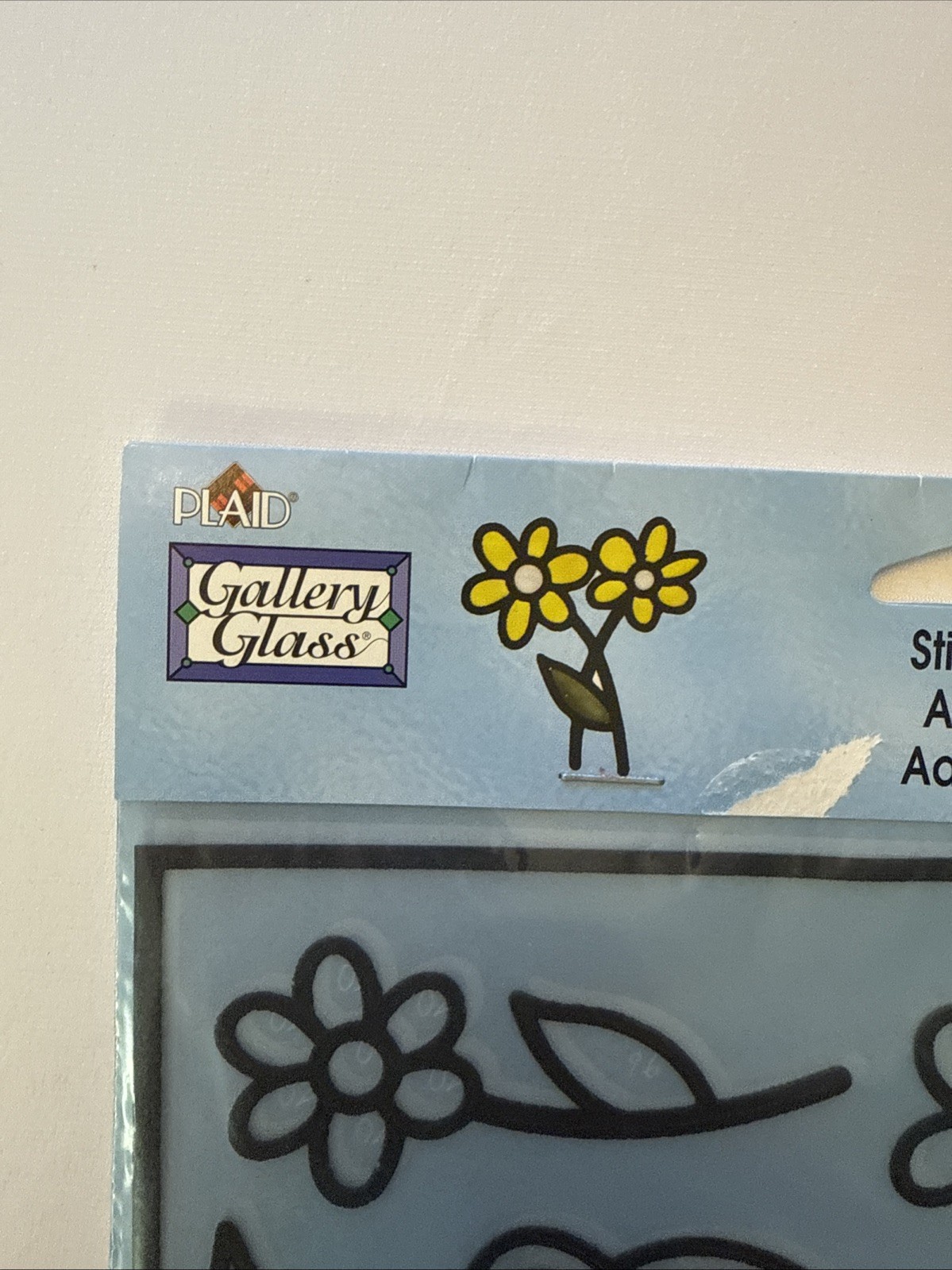 Flowers Plaid Gallery Stained Glass Stick Ons Adhesives Jar Decoration Windows