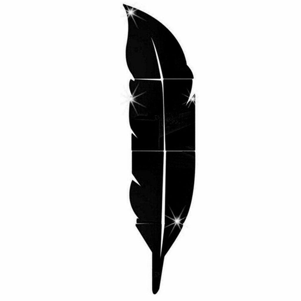 3D Removable Feather Mirror Home Room Decal Vinyl DIY Art Stickers Wall Decor