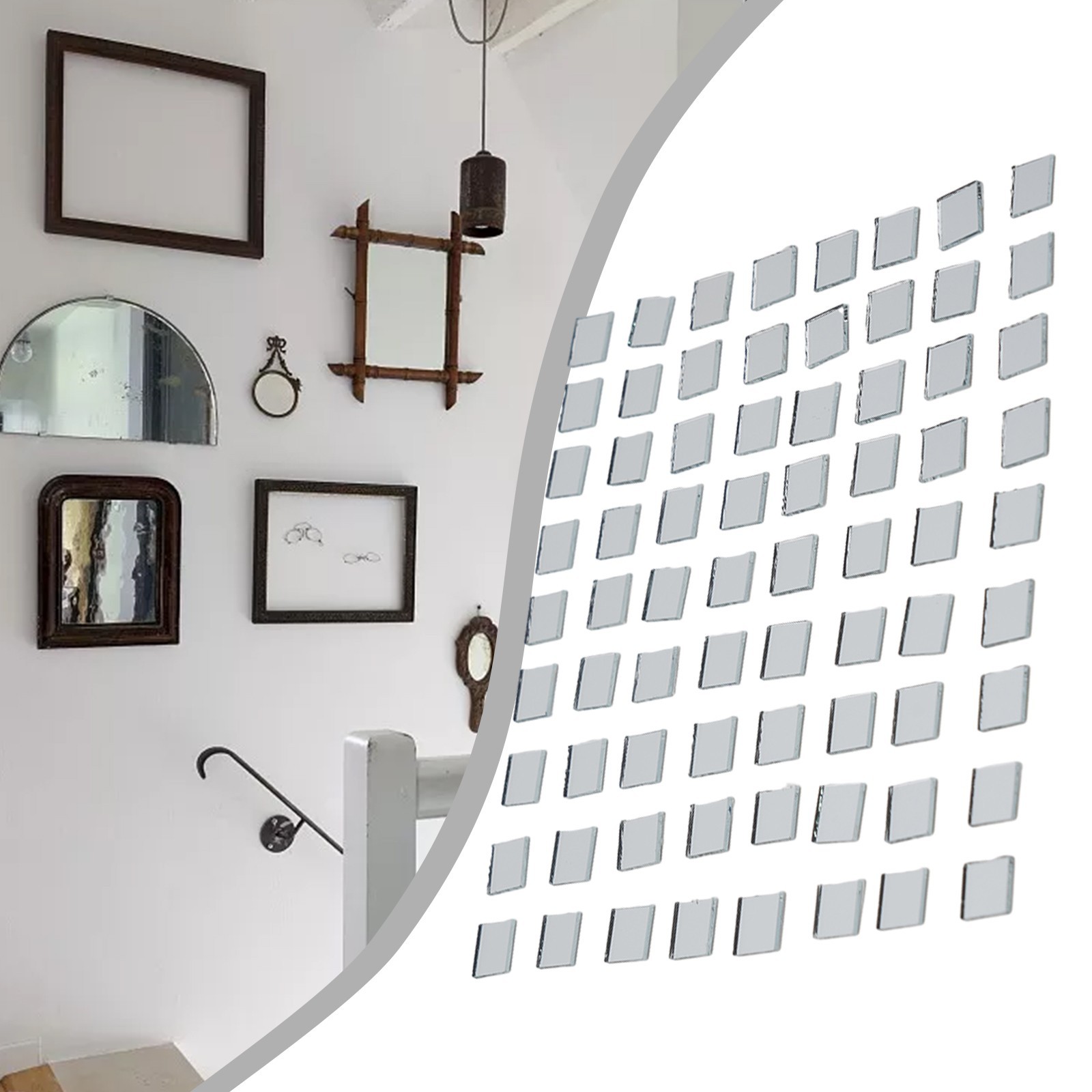 Mirror Stickers Gold Rose Gold Self-adhesive Silver Small Square Tiles