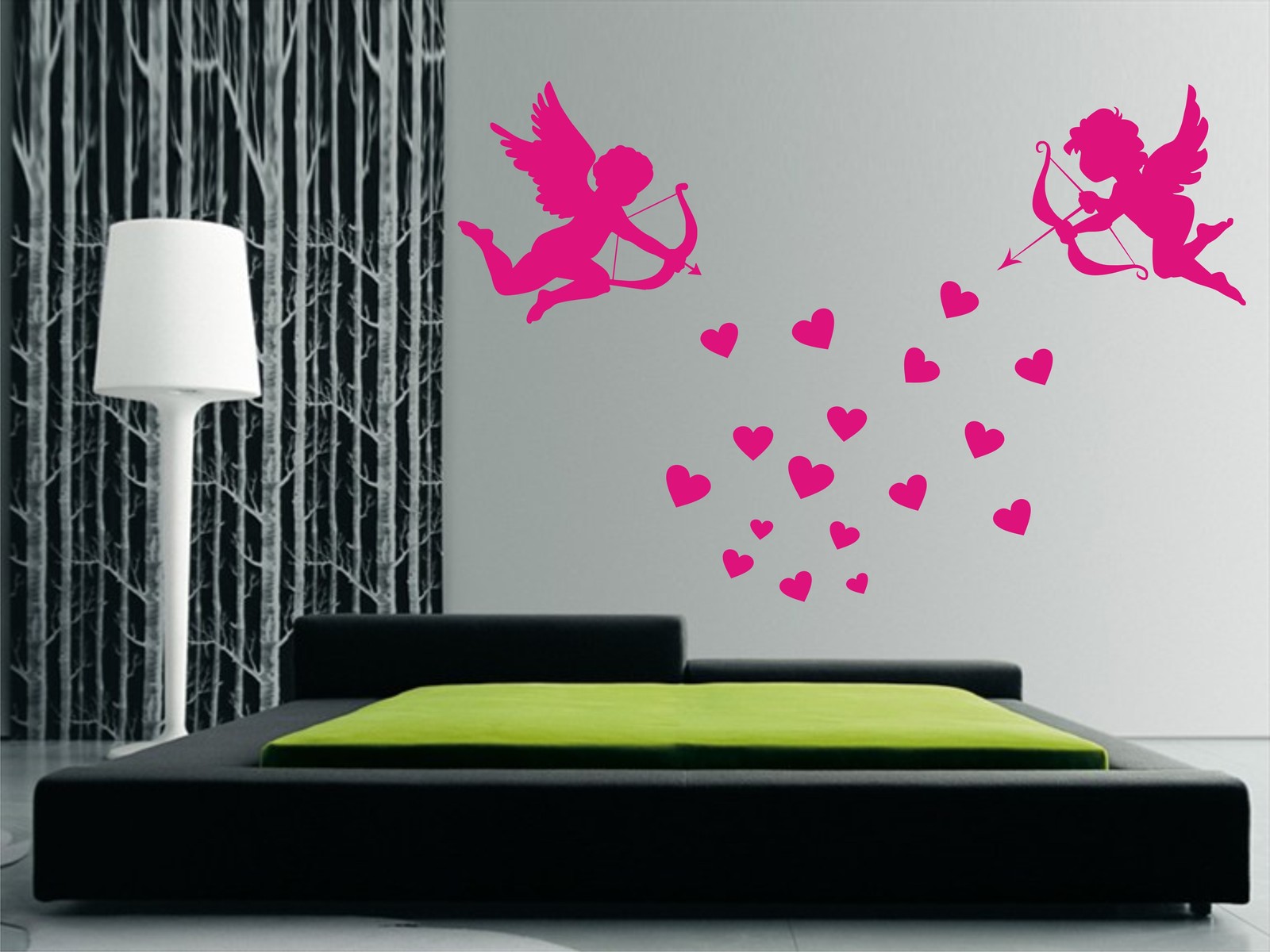 CUPIDS & LOVE HEARTS Wall Art Stickers, Decals – 3 x sizes, great for any room