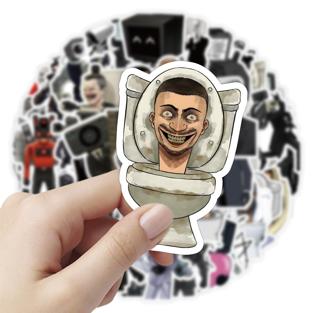 100Pcs Skibidi Toilet Game Sticker for Kids Teens Scrapbooking Water Bottles