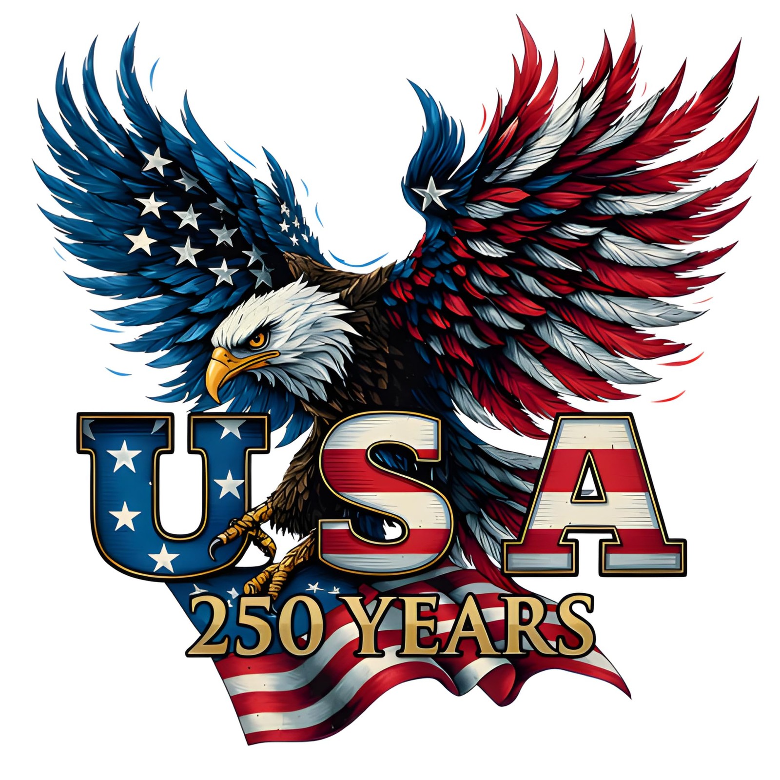2pcs USA 250th Anniversary Merchandise – Patriotic 1776-2026 Vinyl Car Decals…