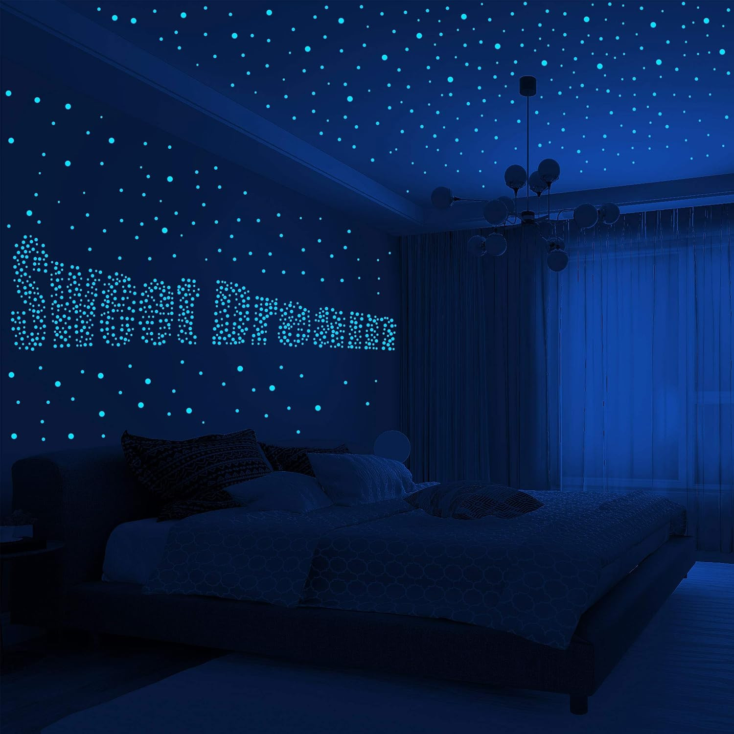 808 PCS Glow in the Dark Stars for Ceiling, Glowing Wall Decals Decor Stickers,(