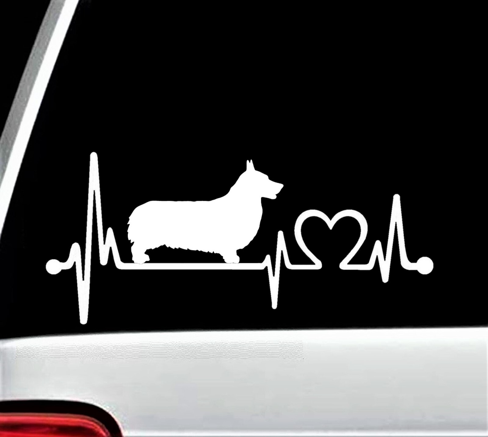 Pembroke Welsh Corgi Heartbeat Lifeline Decal Sticker for Car Truck SUV K1037