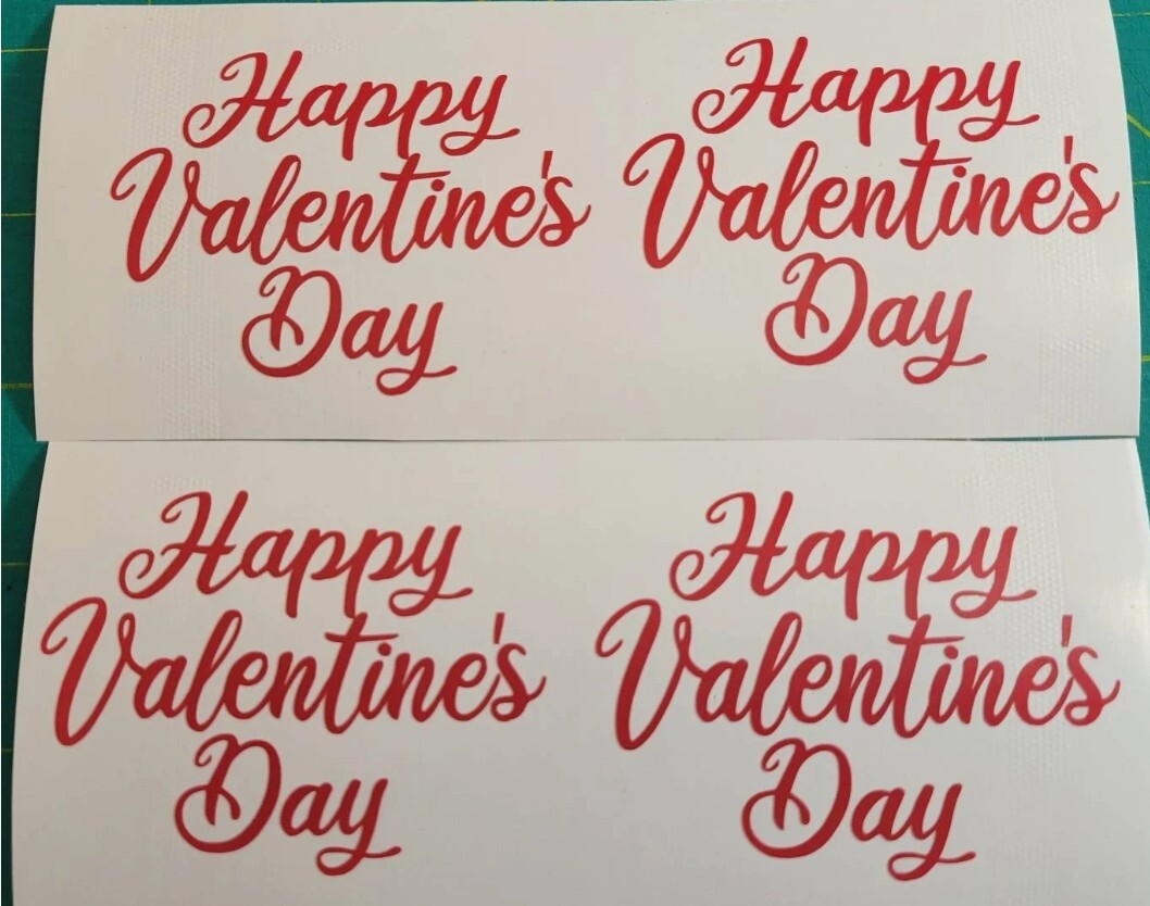 Set of 4 HAPPY VALENTINE'S DAY Vinyl Decals Stickers Valentine Gifts Crafts
