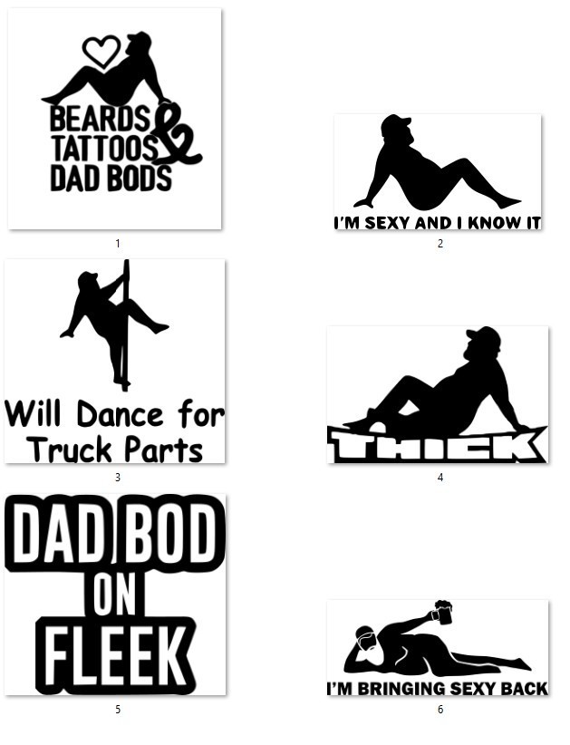 Dad Bod Decals 5"