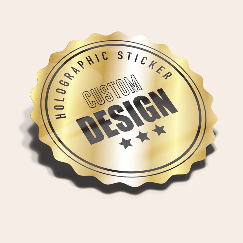 50/100/200/500 Custom Die Cut Gold Metallic Vinyl Stickers Personalized Decal