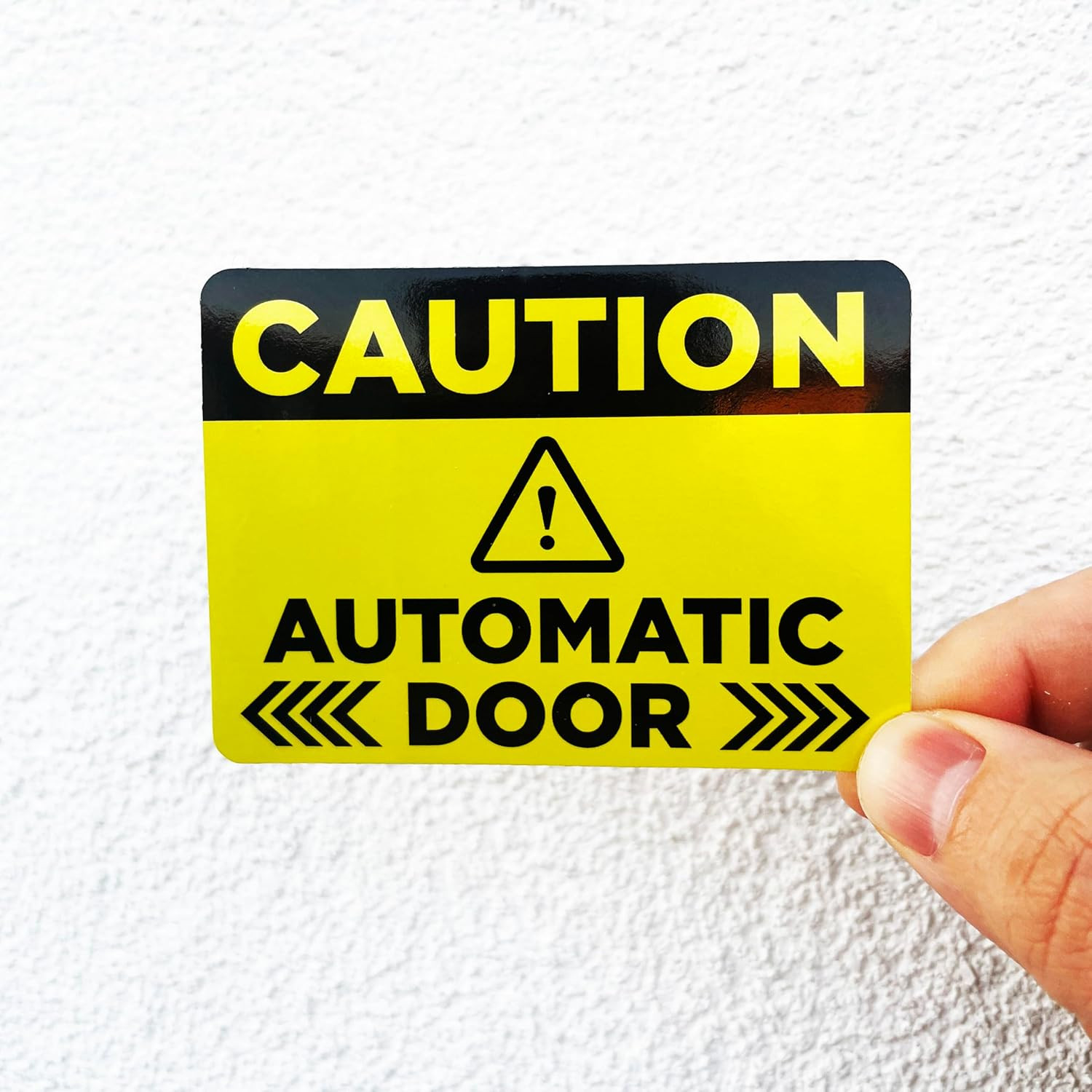 Caution Automatic Door Decals for Glass Door, 6 Pack 2.5"X3.5" Vinyl Decals Two-