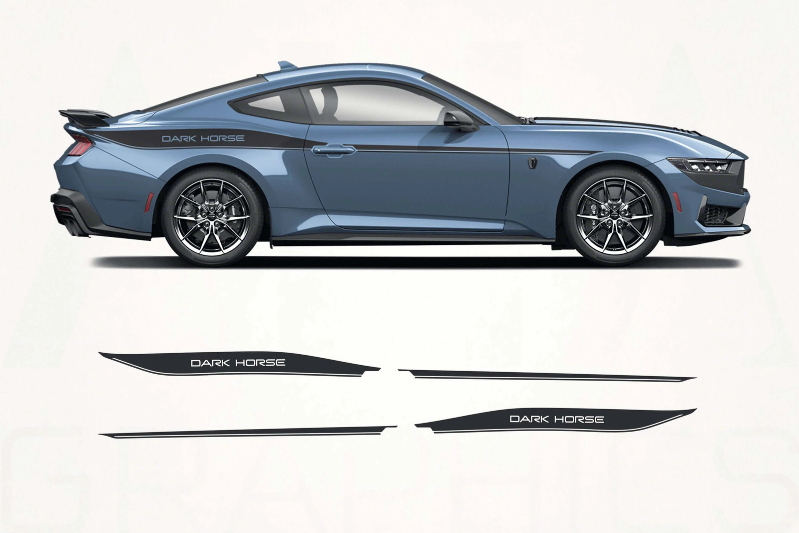 Aftermarket Ford Mustang Dark Horse Side Stripes Decals