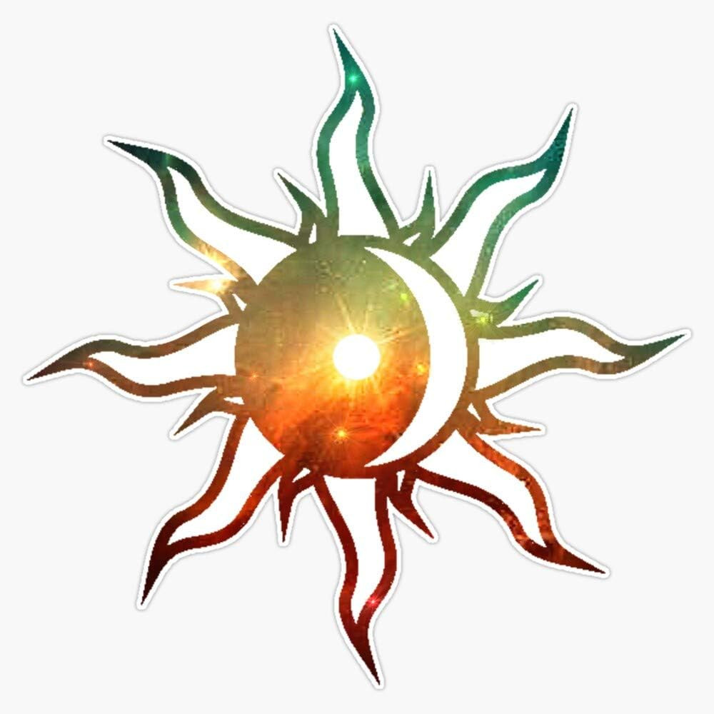 Galaxy Sun and Moon Vinyl Waterproof Sticker Decal Car Laptop Wall Window Bumper