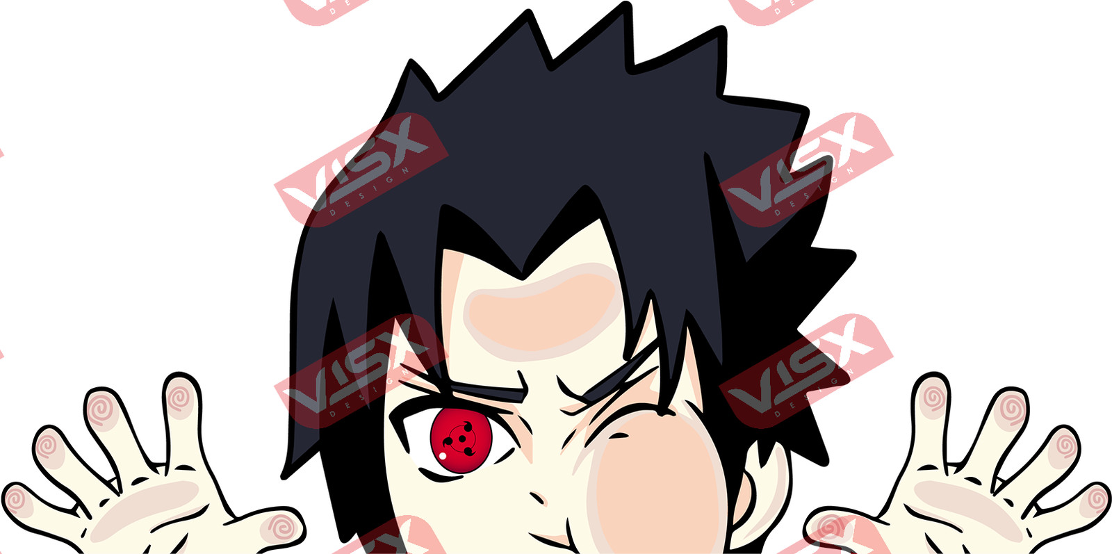 Sasuke Uchiha Peeker Anime Bumper Sticker Car Decal Vinyl Naruto Waifu