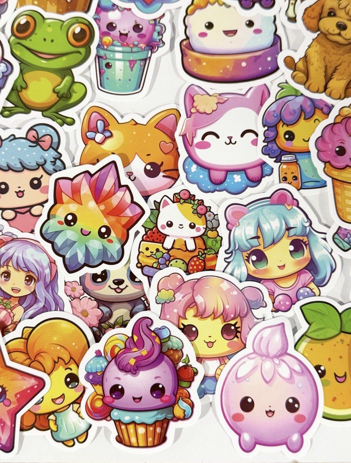 100PCS Cute Waterproof Vinyl Stickers, Kawaii Cartoon Stickers for Kids, Animals
