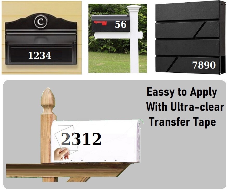 Mailbox Address locker Numbers Decal Sticker Window Door Wall Sign, DEJAVU SERIF