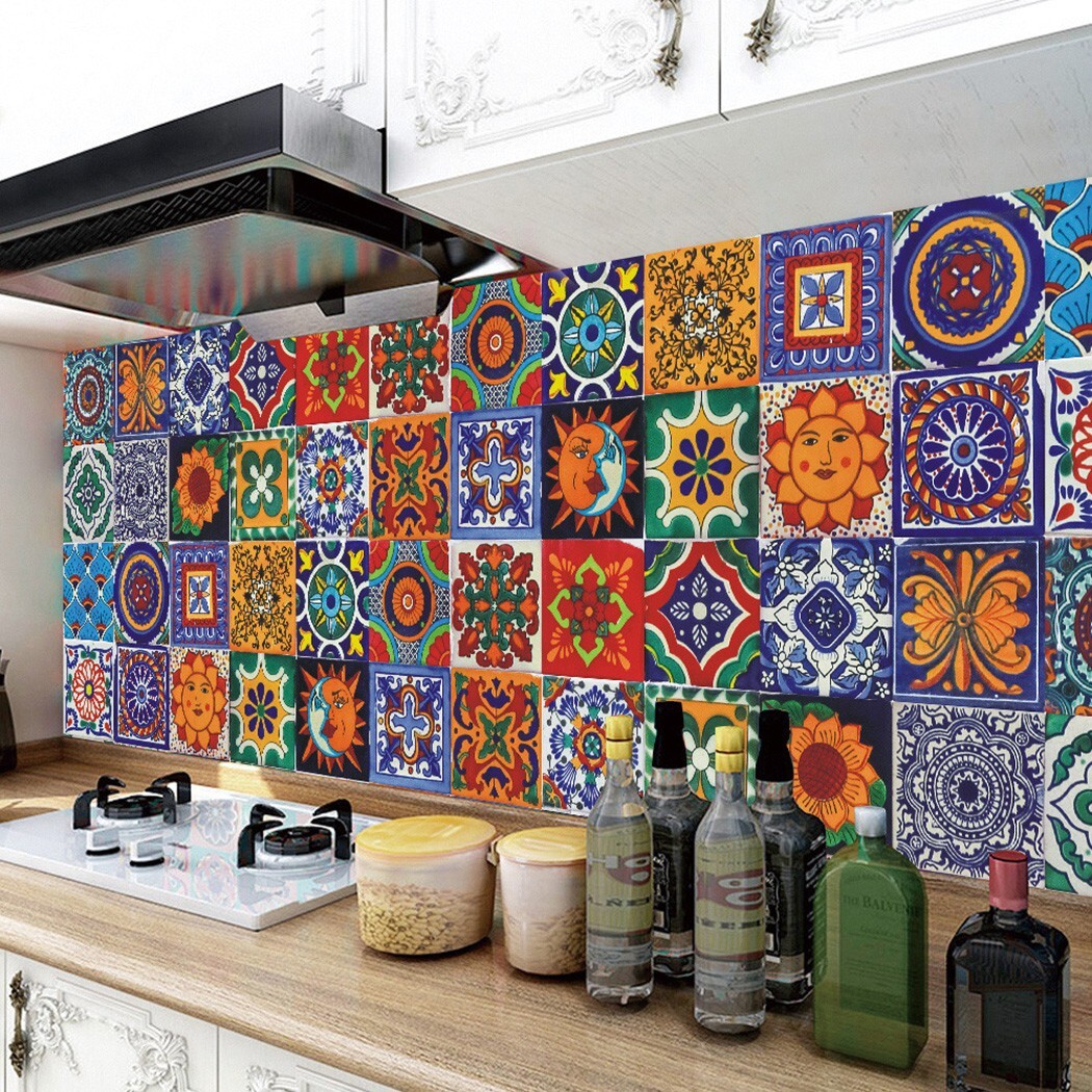 Moroccan Tiles Peel And Wall Stickers Kitchen Mosaic Decal Durable~24X