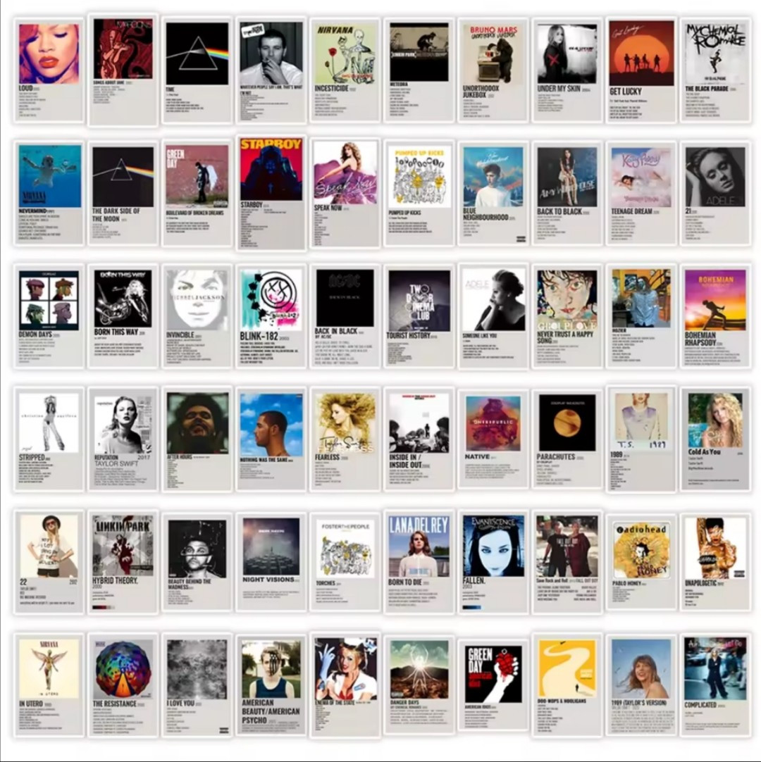 10 PCS Famous Popular Music Bands Albums Songs Lyrics Posters Stickers BRAND NEW