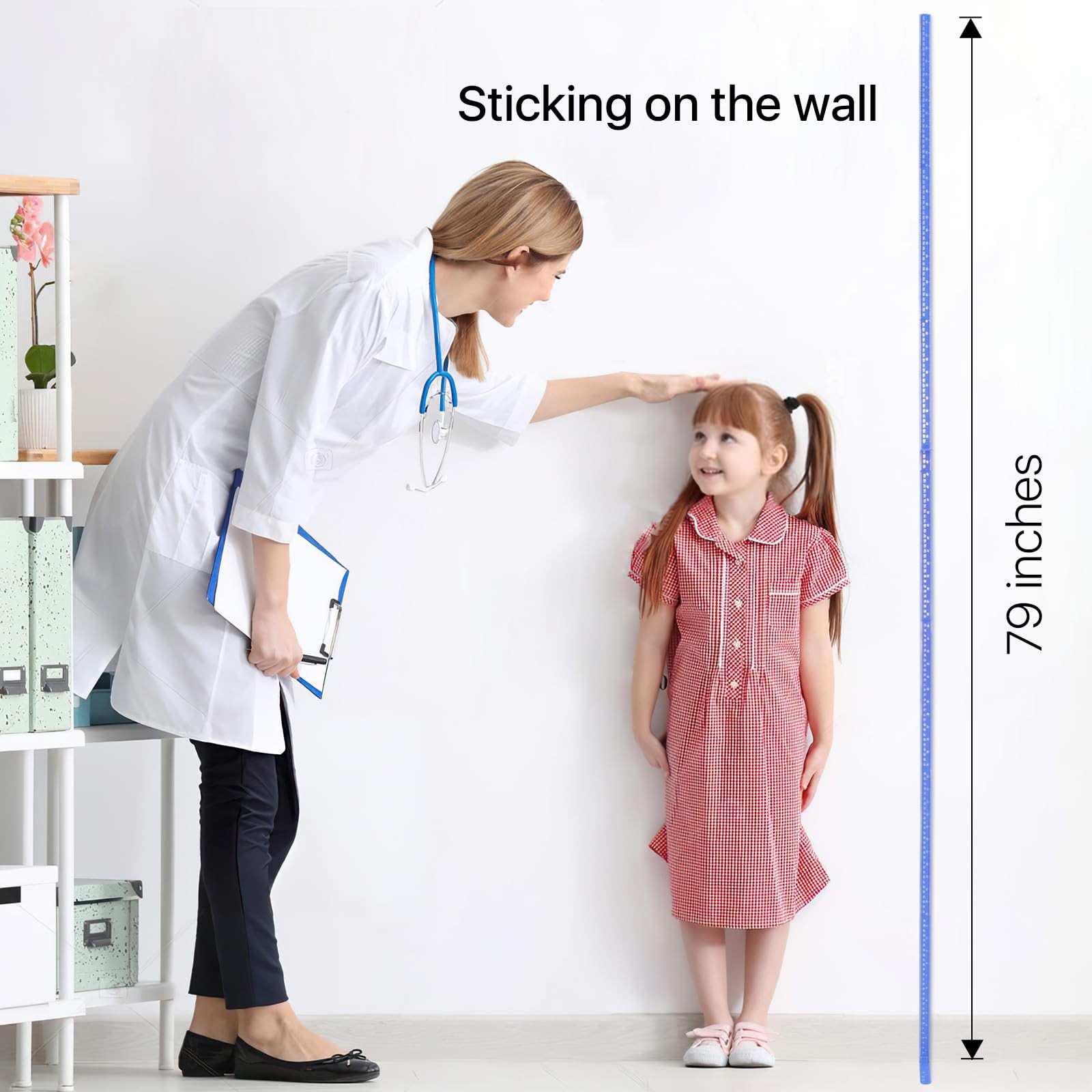 Egoldto Height Measurement for Wall, Children Adult Measure Rod, Blue