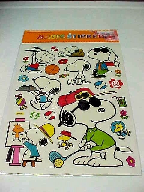 SNOOPY Peanuts Gang Charlie Brown Magic Stickers Decals Re-Usable NEW